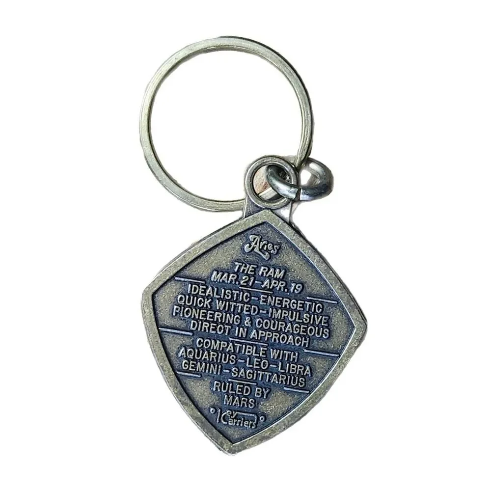 VINTAGE ARIES BRASS KEYCHAIN ZODIAC
